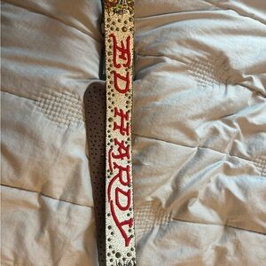 Rare white Tigers vintage Ed Hardy belt